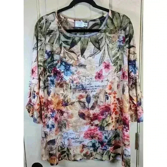 NWT Time and Tru Women's 3/4 Sleeve Rhinestone Top Size 3X - Picture 3 of 13